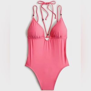 Brand new with tags Jcrew strappy plunge one-piece with beads.